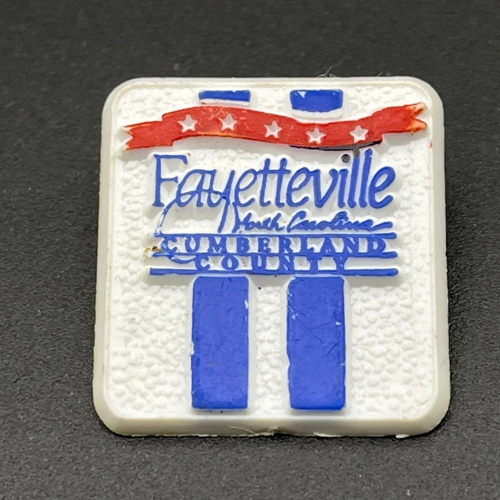 Fayetteville‎ North Carolina Cumberland County Plastic Lapel Hat Pin